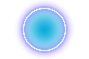 Vibrant Glowing Blue Abstract Circle with Futuristic Purple Neon Light Effect isolated on transparent background, png background