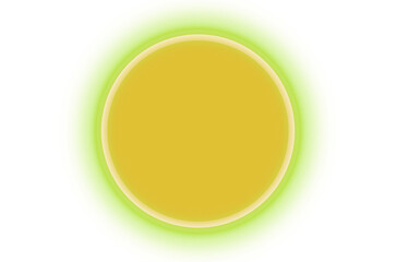 Vibrant Yellow Orb with Luminous Green Glow isolated on transparent background, png background