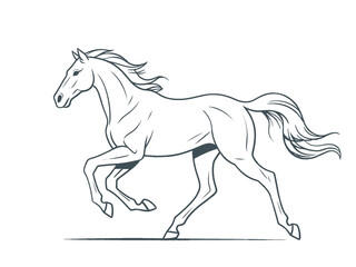 horse illustration dynamic pose single subject clean simple composition horse year	2