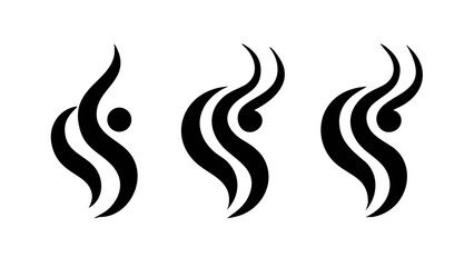 Abstract Black Steam Swirl vapor