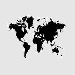 Obraz premium World Map Silhouette on White Background
