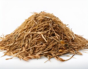 timothy hay pile for small pets nutritional food isolated on clean white background