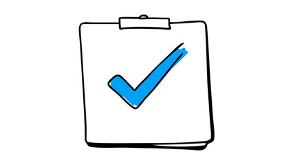 Blue check mark doodle simple graphic