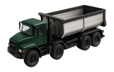 Obraz premium Tractor with a dump semi-trailer featuring a rear gate and side extensions