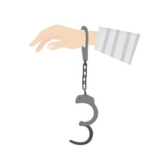 vector of one hand cuffed and the other still hanging and open