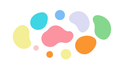 Colorful abstract blobs and circles shapes