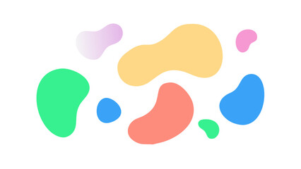 Colorful abstract organic shapes blobs fluid