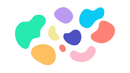 Colorful abstract organic shapes blobs pastel