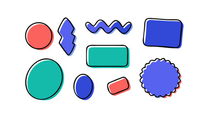 Colorful abstract shapes with rounded edges geometric