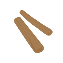 vector illustration of cinnamon bark herb for seasoning or medicine