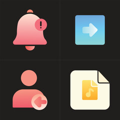 Gradient Dark Mode Notification and User Icons PNG, SVG, and Vector Files