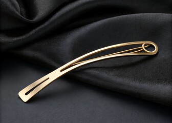 A sharp steel pin on a black leather jacket with a metal zipper