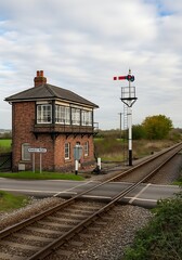Fototapeta premium Historic Railway Signal Box and Crossing.