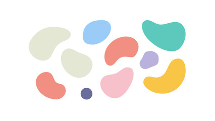 Colorful organic shapes abstract pattern pastel