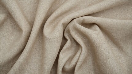 Close-Up of Khaki Beige and White Cotton Twill Fabric Texture