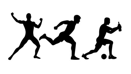 Diverse athletes in action on white background sports