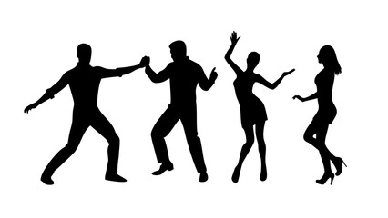 Diverse group celebrating with joyful movement dancing