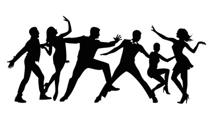 Diverse group dancing energetically people celebration