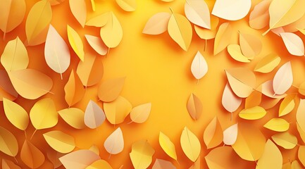 Autumn leaves, orange, yellow, paper