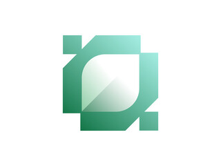 Abstract Square Leaf Logo – Green Technology & Digital Solutions