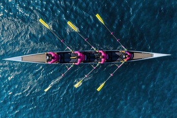 Sports photography water boat rowing.