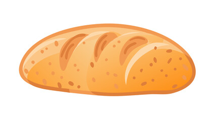 Golden crust bread loaf baked food