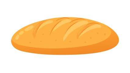 Golden loaf of bread with scored crust baked food