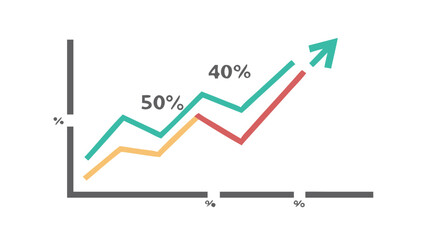 Growing business graph with upward trend finance growth