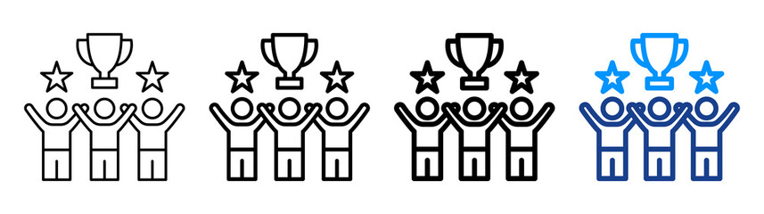 Team Success Icon Different Style Outline Collection Set