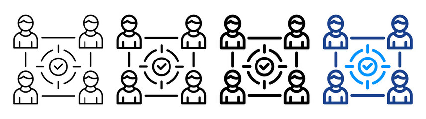 Focus Group Icon Different Style Outline Collection Set