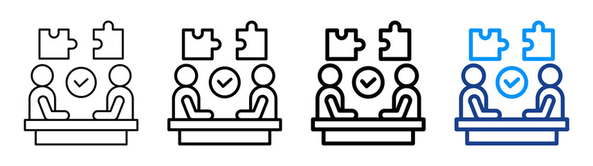 Joint Effort Icon Different Style Outline Collection Set