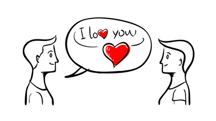 Hand Drawn Red Hearts love romance