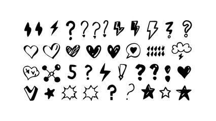 Jagged Lightning Bolt Symbol thunder storm