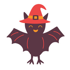 Halloween bat silhouette doodle illustration