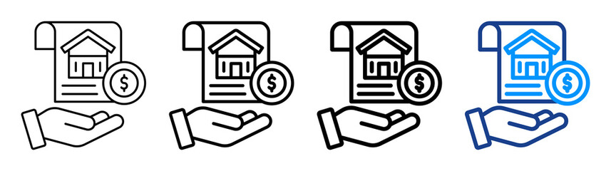 Mortgage Loan Icon Different Style Outline Collection Set