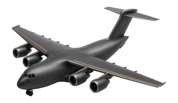 Advanced military airlifter with composite materials and adjustable wing flaps