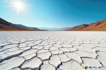 Bleached White by the Sun A Stark Arid Landscape Devastated by Drought