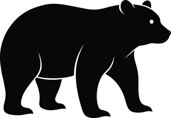 Fototapeta premium Black bear silhouette vector