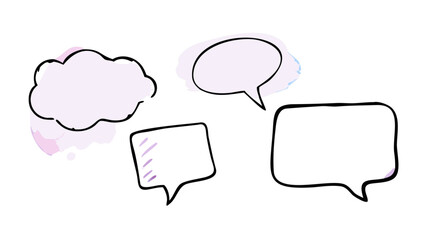 Pastel speech bubbles and shapes thought bubble pink