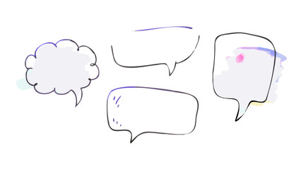 Pastel watercolor speech bubbles shapes communication