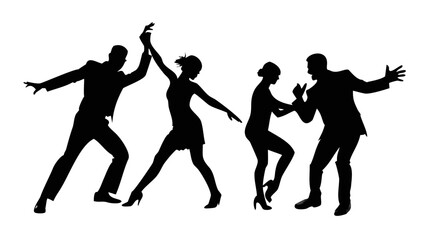 Professional dancers performing a lively routine dancing