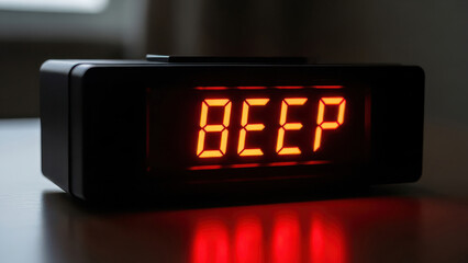 The Word Beep as a Digital Alarm Clock Display