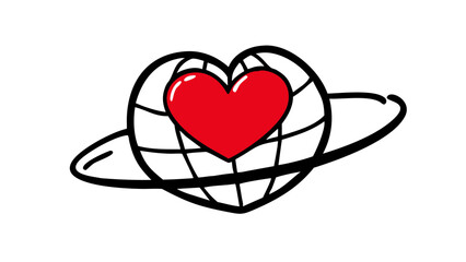 Red heart with glossy highlights love symbol