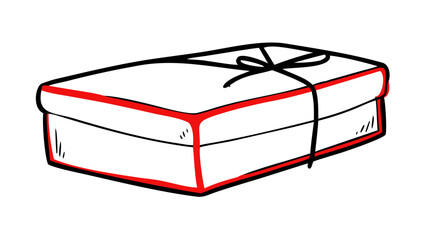 Red outlined box shape simple geometric
