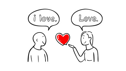 Simple Red Heart Doodle love symbol