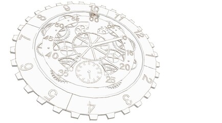 clock graphic symbol 3d illustration