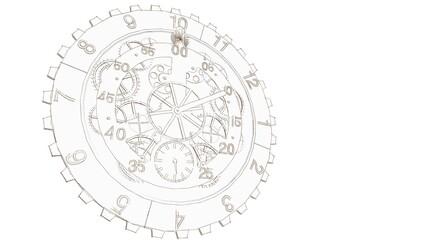 clock graphic symbol 3d illustration