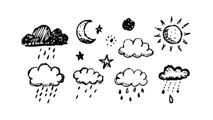 Vintage Weather Forecast Symbol retro