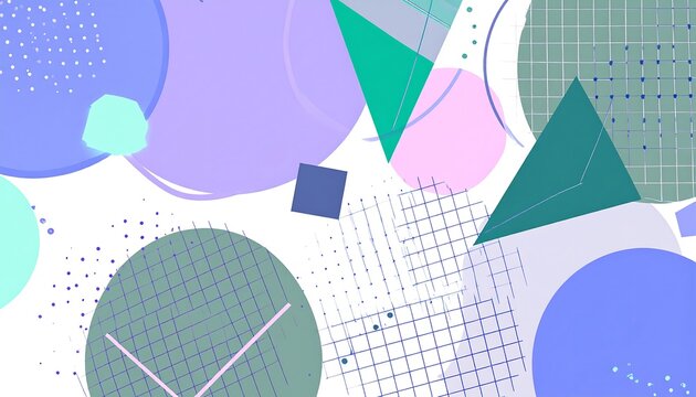 Abstract Pastel Geometric Shapes. - Powered by Adobe