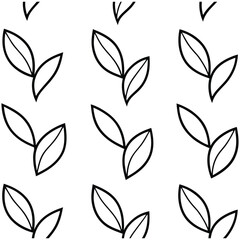 Seamless Leaf Patterns on White Background for Creative Designs